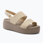 Moteriški "Crocs Brooklyn Met Low Wedge" metaliniai šampano spalvos sandalai