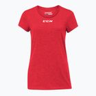 Moteriški marškinėliai CCM Crew Neck SR red