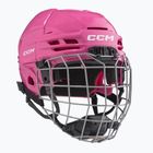 Vaikiškas ledo ritulio šalmas CCM Tacks 70 Combo JR pink