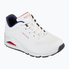 Moteriški batai SKECHERS Uno Stand On Air white durabuck/navy/red trim/mesh