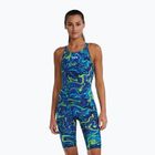 Moteriškas vientisas maudymosi kostiumėlis TYR Thresher Open Back Hyperblitz blue/green