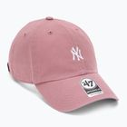 Kepuraitė su snapeliu 47 Brand MLB New York Yankees Base Runner CLEAN UP mauve