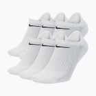 Kojinės Nike Everyday Cushioned No-Show 6 poros white/black