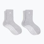 Moteriškos kojinės Sweaty Betty Pilates Crew Gripper 2 pary light grey marl