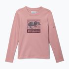 Vaikiški žygio marškinėliai ilgomis rankovėmis Columbia Hazeldel Hill Graphic Tee eraser pink/barely printed
