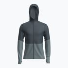 Vyriškas žygio džemperis icebreaker Merino 200 RealFleece Descender Zip Hoodie abyss/blue ash/black