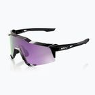 Akiniai nuo saulės 100 % Speedcraft polished black/hiper polarized lavender mirror