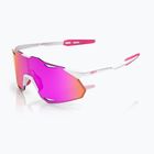 Saulės akiniai 100% Hypercraft XS matte white/pink/hiper vital pink mirror