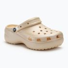 Moteriškos šlepetės Crocs Classic Shimmer Platform Clog vanilla