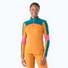 Moteriški termoaktyvūs marškinėliai Smartwool Merino Baselayer Colorblock 1/4 Zip Boxed marmalade heather