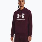 Vyriškas "Under Armour Rival Fleece Logo HD" džemperis su gobtuvu, tamsiai kaštoninis/baltas