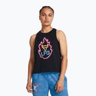Moteriškas treniruočių tank topas Under Armour Project Rock Neon Flame Tank black/black