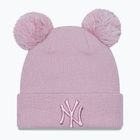 Moteriška kepurė New Era Female Metalic Logo Beanie New York Yankees pastel pink