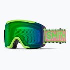Slidinėjimo akiniai Smith Squad S2 slime static shag/chromapop everyday green mirror