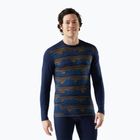 Vyriški termoaktyvūs marškinėliai Smartwool Merino 250 Baselayer Crew Boxed deep navy geo peaks