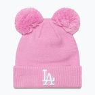 Moteriška žieminė kepurė New Era Wmns Double Pom La Dodgers pastel pink