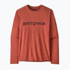 Vyriški marškinėliai ilgomis rankovėmis Patagonia Cap Cool Daily Graphic Shirt '73 text logo / potters red x-dye