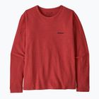 Moteriški marškinėliai ilgomis rankovėmis Patagonia P-6 Logo Responsibili-Tee potters red