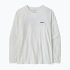 Moteriški marškinėliai ilgomis rankovėmis Patagonia P-6 Logo Responsibili-Tee LS fiber white