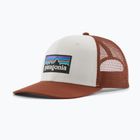Kepurė su snapeliu Patagonia P-6 Logo Trucker Hat white w/rusty red