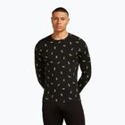 Vyriški termoaktyvūs marškinėliai icebreaker Merino 200 Oasis Crewe Snow Day black/peridot/aop