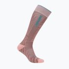 Slidinėjimo kojinės moterims Icebreaker Merino Ski+ Light OTC Mountain Contour summit/blush/hydro