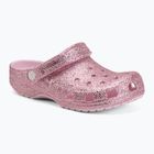 Vaikiškos šlepetės Crocs Classic Chunky Glitter pink milk