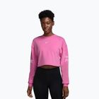 Moteriškas treniruočių džemperis Nike Pro Dri-Fit Loose Crew-Neck playful pink/pink foam/white