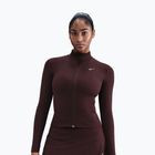 Moteriškas treniruočių džemperis Nike One Fitted treninginis džemperis Dri-Fit Full-Zip burgundy crush/white