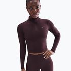 Moteriškas ilgomis rankovėmis Nike One Fitted Dri-Fit 1/4 Zip Mid Layer burgundy crush/white