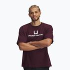 Vyriški marškinėliai Under Armour Logo Heayweight dark maroon/white