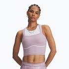 Moteriški treniruočių marškinėliai Under Armour Meridian Contour Tank mauve pink/white/mauve pink