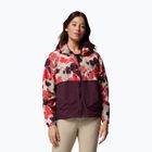 Moteriška vėjui atspari striukė Columbia Spire Valley Printed Windbreaker washed red ikatbloom print/moonvista