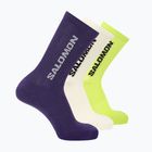Kojinės Salomon Everyday Crew 3 pairs vanilla ice/acid lime/deep blue