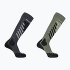 Slidinėjimo kojinės Salomon S/Access 2-Pack anthracite/deep lichen green