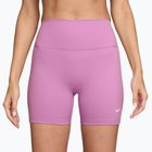Moteriški šortai Nike One High-Waisted Biker 5" light magenta/white