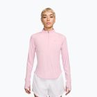 Moteriški bėgimo marškinėliai ilgomis rankovėmis Nike Tempo Swoosh Run Dri-Fit 1/4-Zip pink foam/white
