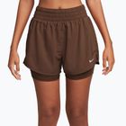 Moteriški šortai Nike One Dri-Fit High-Waisted 3" 2In1 cacao wow/white