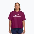 Moteriški treniruočių marškinėliai Nike Pro Dri-Fit Loose true berry/white