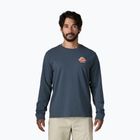 Vyriški ilgomis rankovėmis marškinėliai Patagonia Great Waves Responsibili-Tee LS summit blue