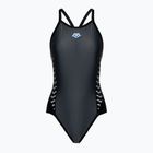 Moteriškas vientisas maudymosi kostiumėlis arena Icons Fast Back Panel asfaltas/juoda/balta/juoda