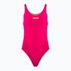 Moteriškas vientisas maudymosi kostiumėlis arena Team Swim Tech Solid freak rose/soft green