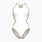 Moteriškas vientisas maudymosi kostiumėlis Arena One Biglogo One Piece white/gold