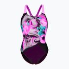 Moteriškas vientisas plaukimo kostiumas arena Imaginary Swim Pro Back black/shocking pink/multi