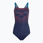 Moteriškas vientisas plaukimo kostiumas arena Foggy Dots Swim Pro Back navy / blue cosmo