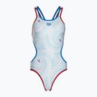 Moteriškas vientisas maudymosi kostiumėlis arena One Fireflow Double Cross red/blue river/white multi