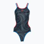 Moteriškas vientisas maudymosi kostiumėlis arena  One Fireflow Double Cross blue river/red/black multi