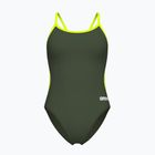 Vientisas moteriškas plaukimo kostiumas arena Lace Back Solid dark sage/artic lime