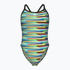 Moteriškas vientisas maudymosi kostiumėlis arena Racing Stripe Xcriss Cross black multi/black