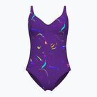 Moteriškas vientisas maudymosi kostiumėlis arena Abyss U Back multi plum/plum